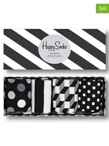 Happy Socks 4-delige geschenkset zwart/wit/meerkleurig