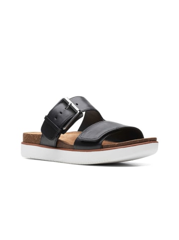 Clarks Leder-Pantoletten in Schwarz