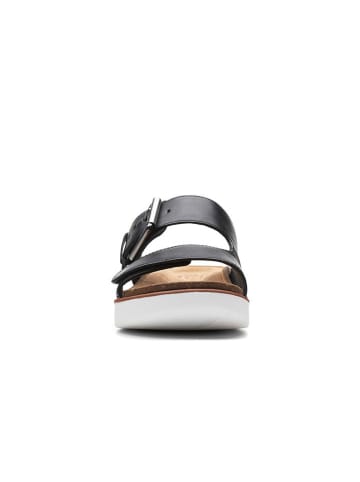 Clarks Leder-Pantoletten in Schwarz