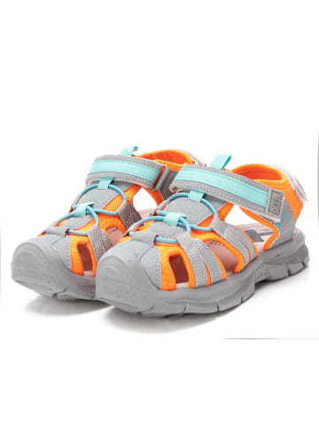 XTI Kids Halbsandalen in Grau/ Türkis/ Orange