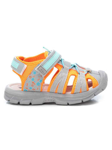 XTI Kids Halbsandalen in Grau/ Türkis/ Orange