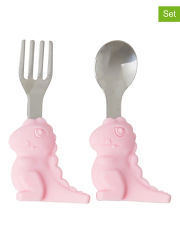 Rice 2-delige kinderbestekset lichtroze - (L)19 cm