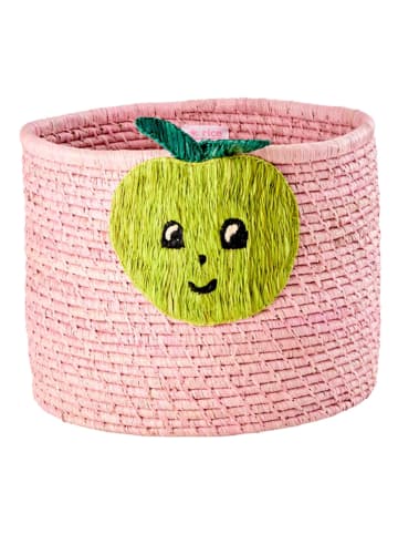 Rice Korb "Apple" in Rosa/ Grün - (H)25 x Ø 35 cm