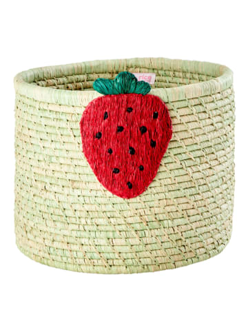 Rice Mand "Strawberry" beige/rood (H)25 x Ø 35 cm