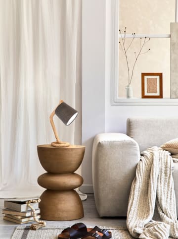 FISCHER & HONSEL Tafellamp "Yara" beige/grijs - (B)25 x (H)37,5 cm