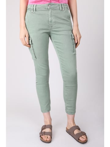 Blue Fire Dżinsy "Cargo" - Tapered fit - w kolorze oliwkowym