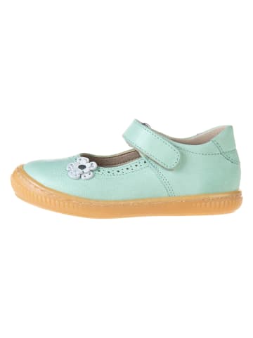 kmins Leren ballerina's met bandje turquoise