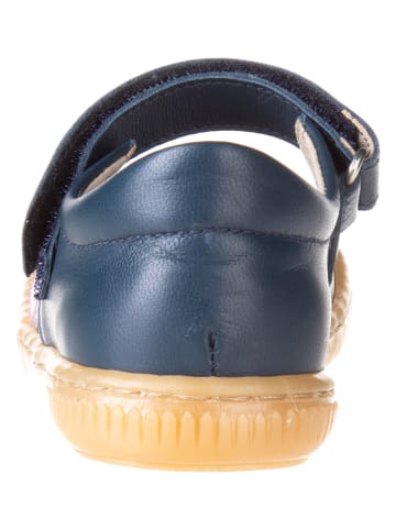 kmins Leren ballerina's met bandje donkerblauw