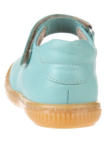 kmins Leren ballerina's met bandje turquoise