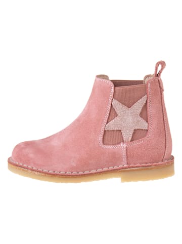 kmins Leder-Chelsea-Boots in Rosa