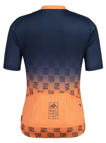 Maloja Koszulka kolarska "WalnussM" w kolorze granatowo-pomarańczowym