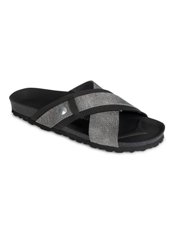 BACKSUN Pantoletten "Samy" in Schwarz/ Grau