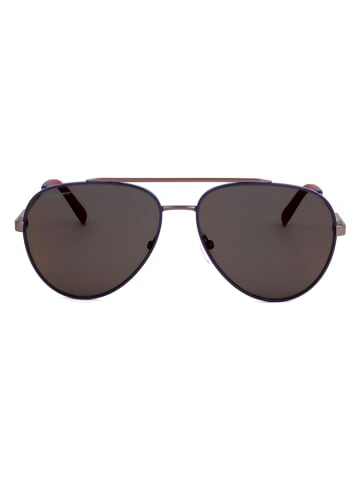 Salvatore Ferragamo Męskie okulary przeciwsłoneczne w kolorze srebrno-czarno-brązowym