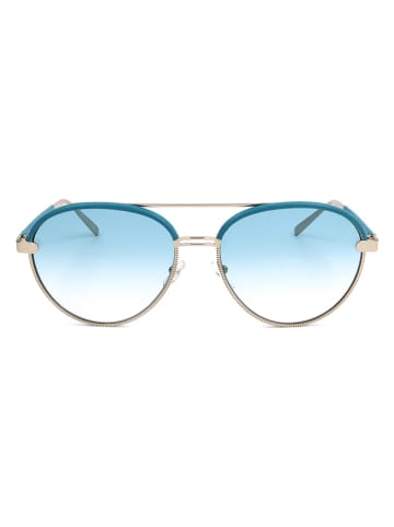 Salvatore Ferragamo Damskie okulary przeciwsłoneczne w kolorze złoto-niebieskim