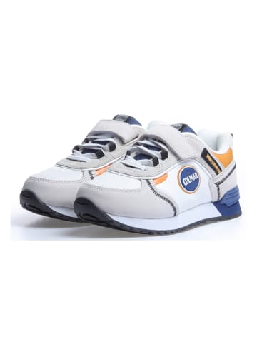 COLMAR Skórzane sneakersy "Travis Sport Colors" w kolorze jasnoszaro-biało-niebieskim