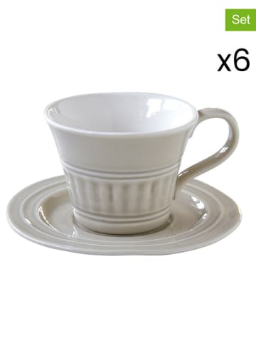 Easy Life Filiżanka (6 szt.) "Arbitare" w kolorze jasnoszarym ze spodkiem - 250 ml