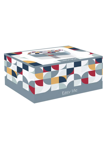 Easy Life Lunchbox "Geometric" in Weiß/ Grau/ Bunt