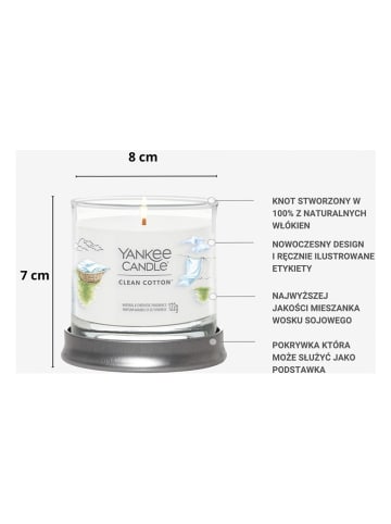 Yankee Candle Świeca tumbler "Clean Cotton" - 122 g