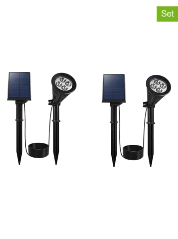 lumisky Lampy solarne LED (2 szt.) "Spiky" w kolorze czarnym na trzonku - wys. 34 cm