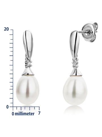 Revoni Witgouden oorstekers met diamanten