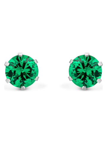 Diamant Exquis Złote kolczyki-wkrętki ze szmaragdami