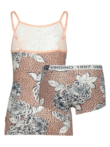 Vingino 2tlg. Wäscheset "Flower Singlet" in Altrosa