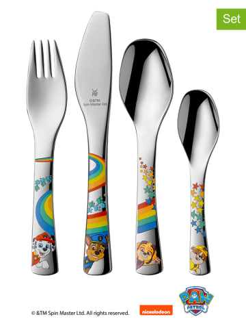 WMF 4-częsciowy zestaw sztućców "Psi Patrol" w kolorze srebrnym ze wzorem