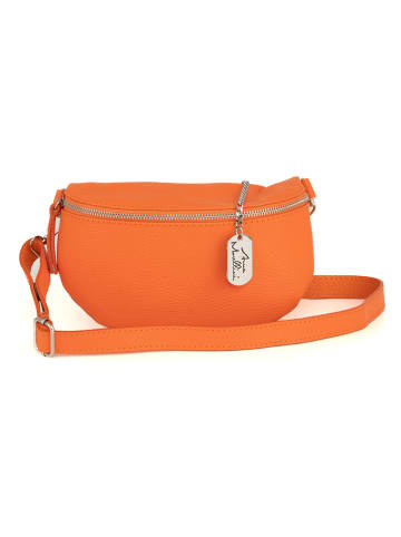 Anna Morellini Leren schoudertas "Berenice" oranje - (B)25 x (H)14 x (D)1 cm