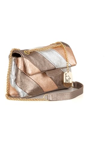 Anna Morellini Leder-Umhängetasche "Bettina" in Beige - (B)22 x (H)29 x (T)8 cm