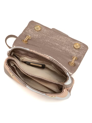 Anna Morellini Leder-Umhängetasche "Bettina" in Beige - (B)22 x (H)29 x (T)8 cm