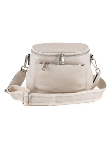 Anna Morellini Leder-Umhängetasche "Favara" in Beige - (B)24 x (H)19 x (T)7 cm