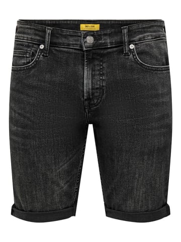ONLY & SONS Jeans-Shorts "Ply" in Schwarz