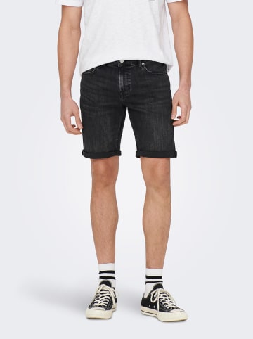 ONLY & SONS Spijkershort "Ply" zwart