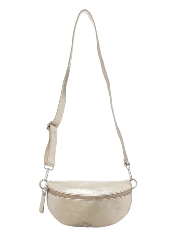Zwillingsherz Leder-Gürteltasche in Gold - (B)23 x (H)14 x (T)7 cm