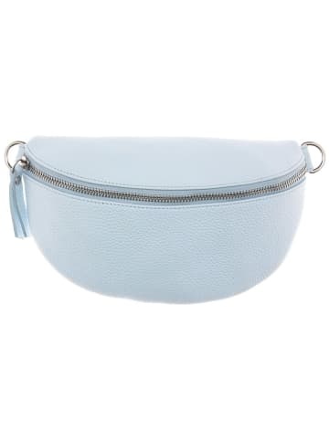 Zwillingsherz Leren schoudertas lichtblauw - (B)23 x (H)14 x (D)7 cm