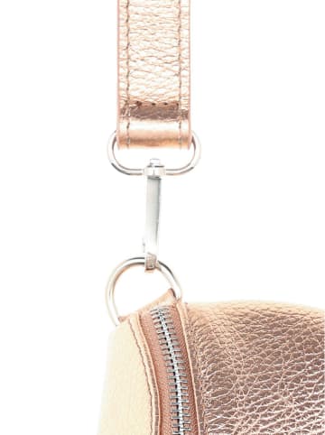 Zwillingsherz Leren schoudertas goudkleurig - (B)24 x (H)15 cm