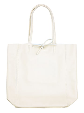 Zwillingsherz Skórzany shopper bag w kolorze kremowym - 40 x 45 x 15 cm