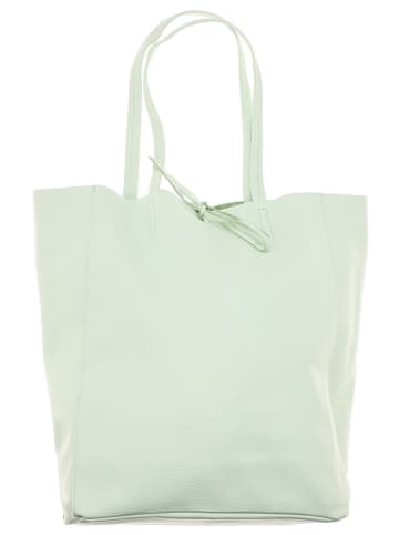 Zwillingsherz Leren shopper mintgroen - (B)40 x (H)45 x (D)15 cm