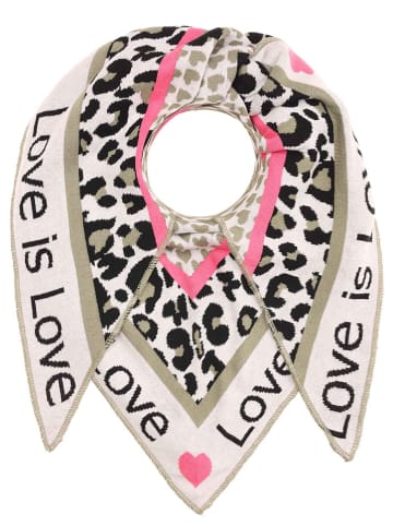 Zwillingsherz Driehoekige doek "Love is Love" kaki - (L)200 x (B)100 cm