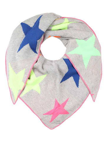 Zwillingsherz Driehoekige sjaal "Neon" grijs/meerkleurig - (L)180 x (B)100 cm
