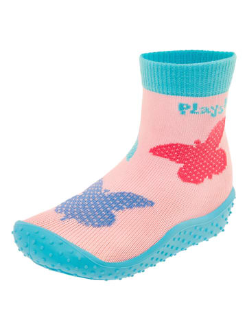 Playshoes Buty kąpielowe w kolorze jasnoróżowym ze wzorem