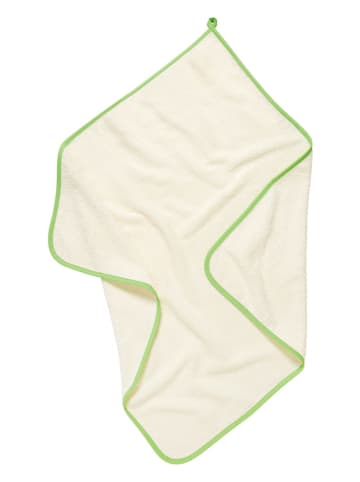 Playshoes Ręcznik w kolorze beżowo-zielonym z kapturem
