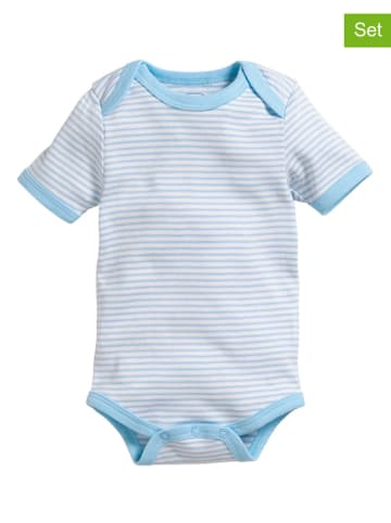 Playshoes 2-delige set: rompers lichtblauw/wit