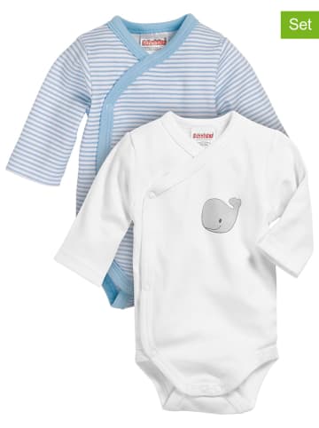 Playshoes 2-delige set: rompers lichtblauw/wit
