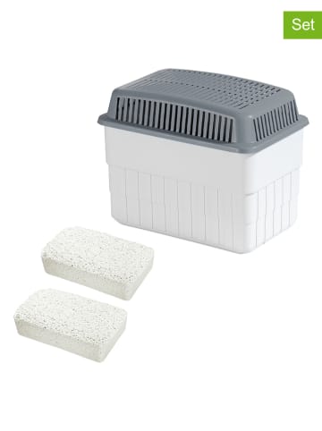 Wenko 3tlg. Set: Feuchtigkeitskiller in Weiß/ Grau - (B)24 x (H)16 x (T)15 cm