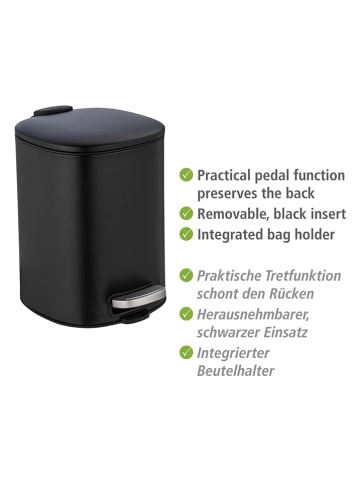 Wenko Treteimer "Alassio" in Schwarz - 5 l