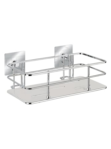 Wenko Wandplank "Quadro" zilverkleurig - (B)24 x (H)10 x (D)14,5 cm