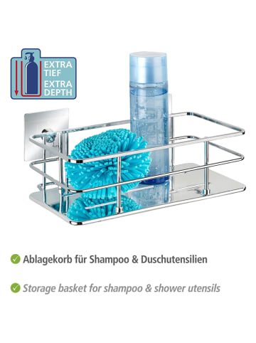 Wenko Wandplank "Quadro" zilverkleurig - (B)24 x (H)10 x (D)14,5 cm