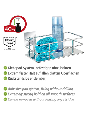 Wenko Wandplank "Quadro" zilverkleurig - (B)24 x (H)10 x (D)14,5 cm
