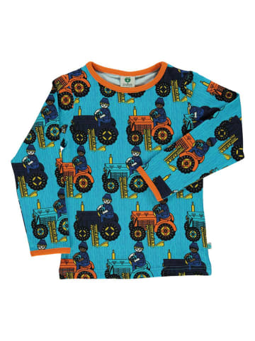 Småfolk Longsleeve "Tractor" blauw